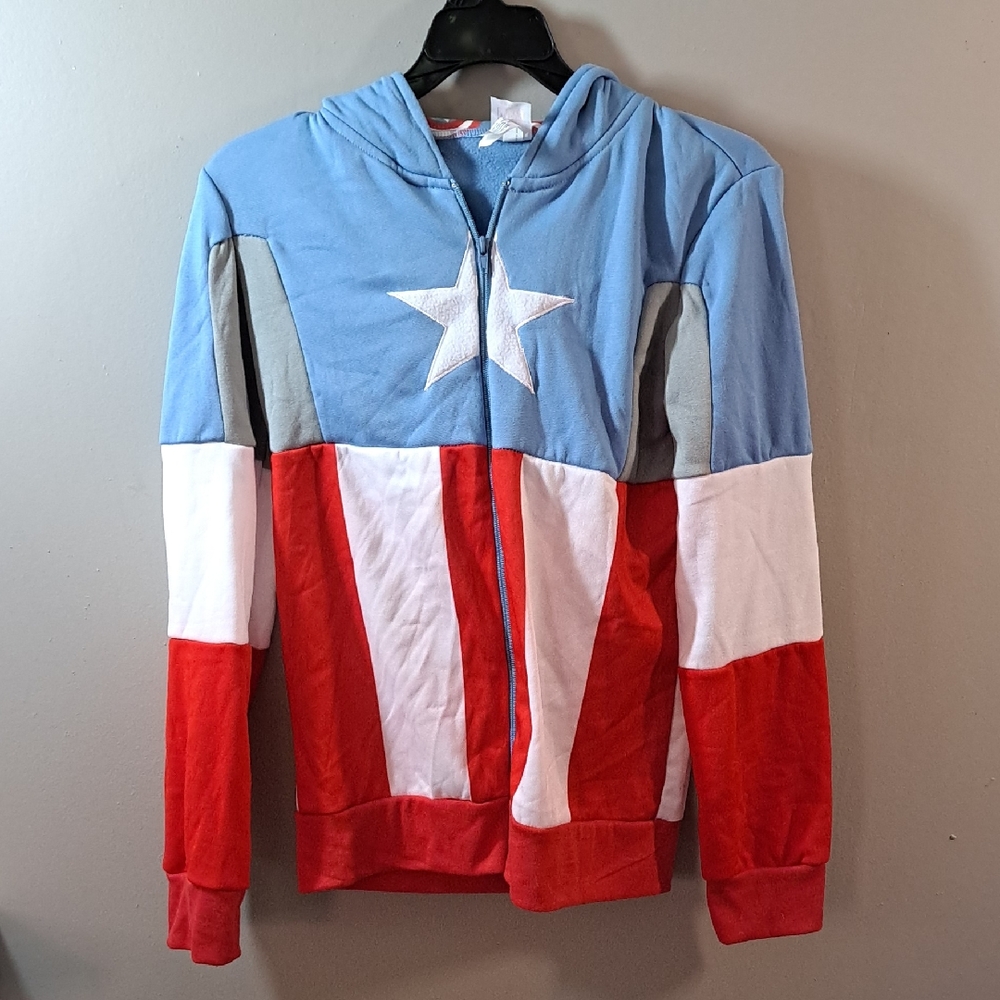 Marvel Blue and White Star Zip-Up